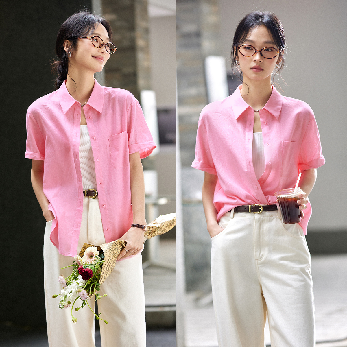 Casual And Elegant Cotton And Linen Shirt