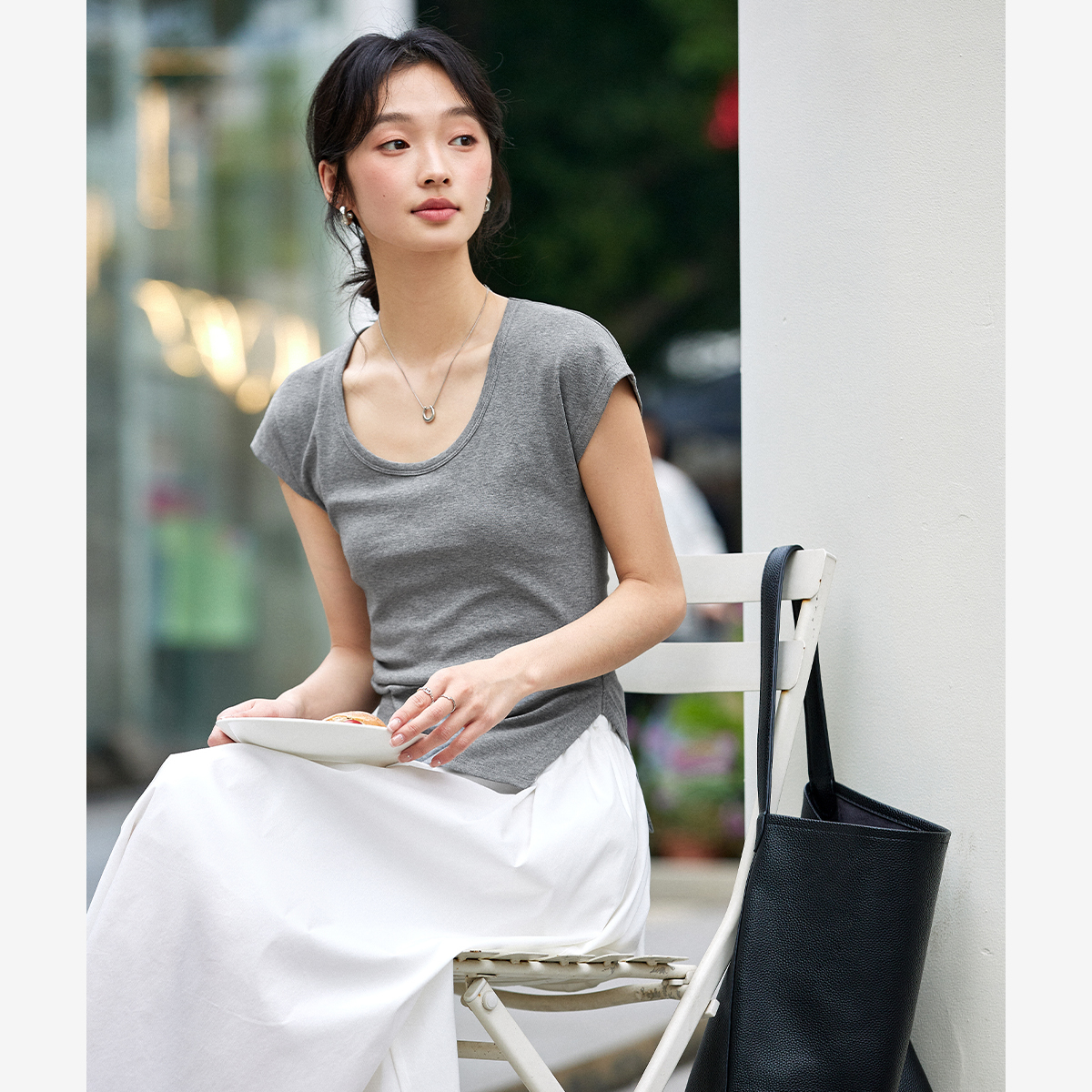 Asymmetric Knitted T-Shirt