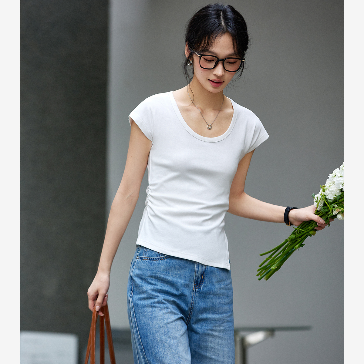 Asymmetric Knitted T-Shirt
