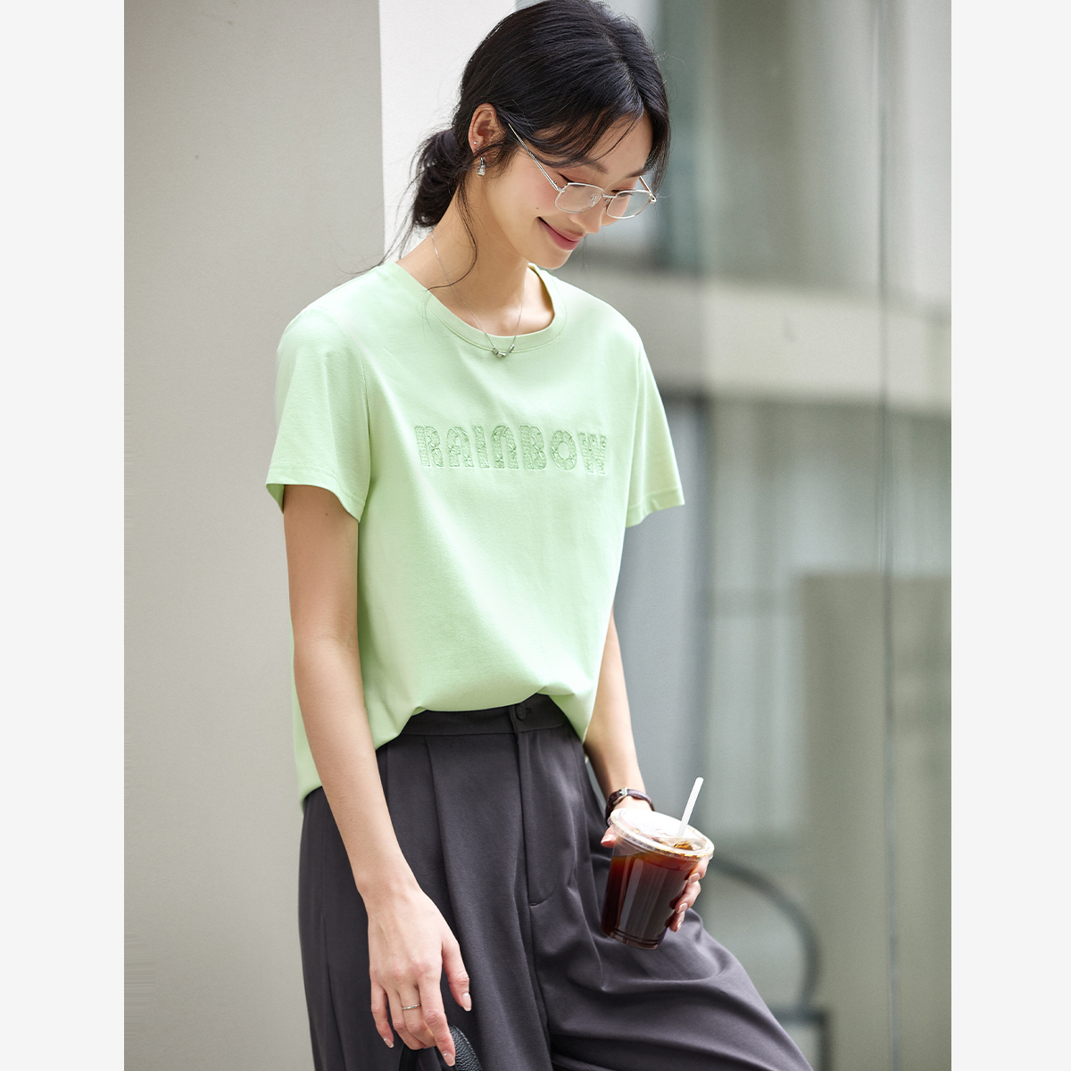 Lace Embroidery Casual T-Shirt