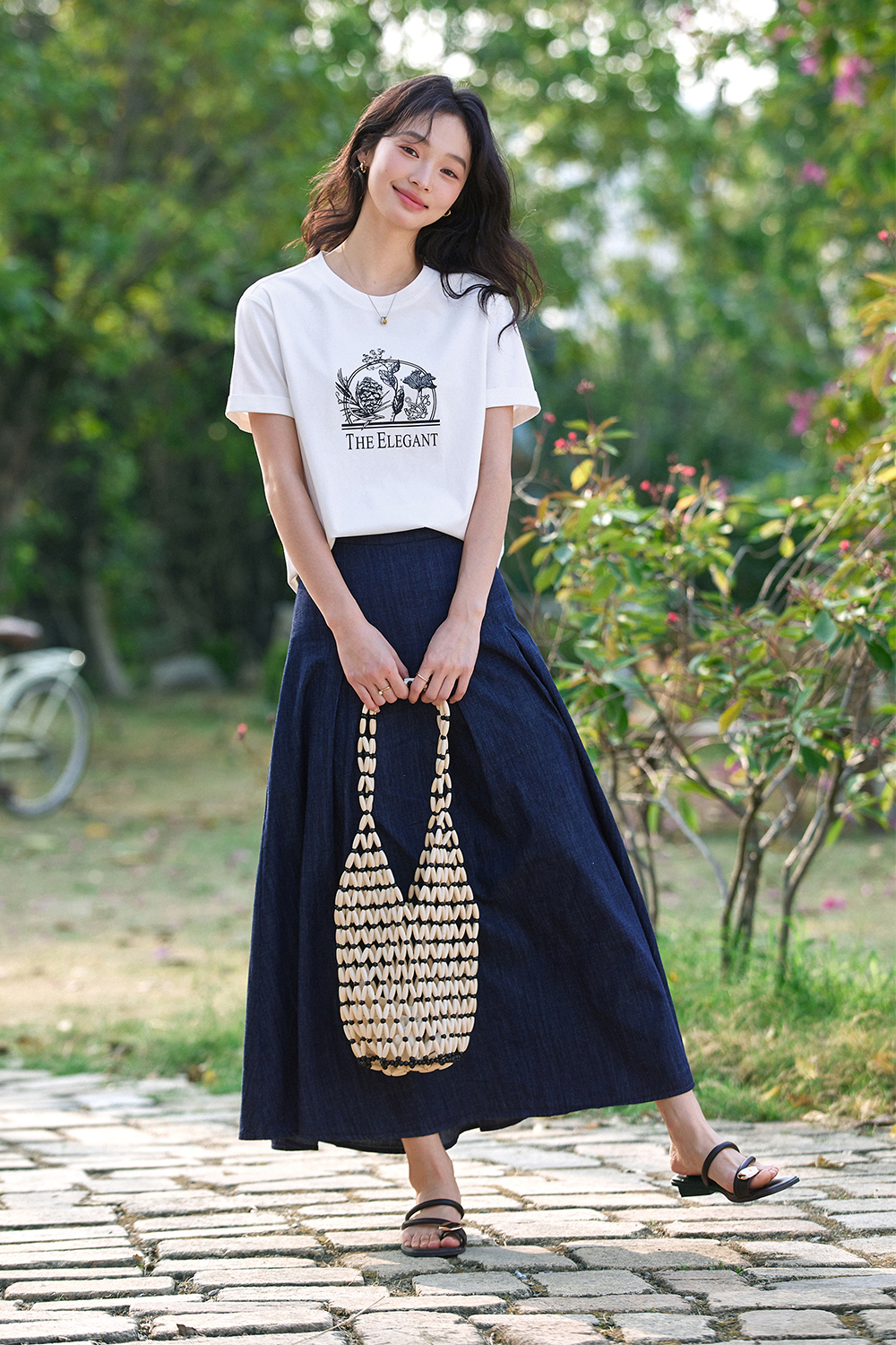 Cotton Printed Straight T-Shirt