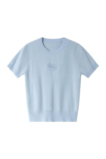 Flower Embroidered Loose Sweater