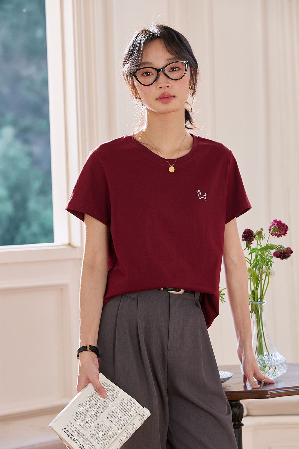 Lines Puppy Casual T-Shirt-VIMLYSTORE