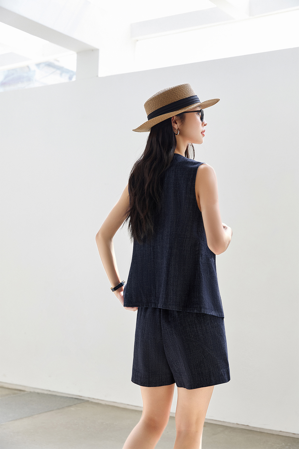 Old Money Style Pure Cotton Denim Suit