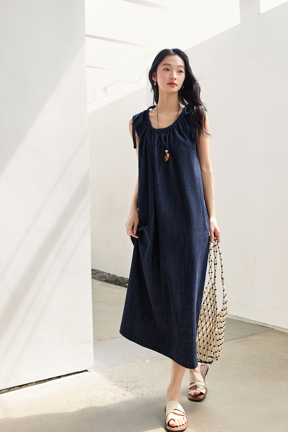 100% Cotton Sleeveless Denim Dress