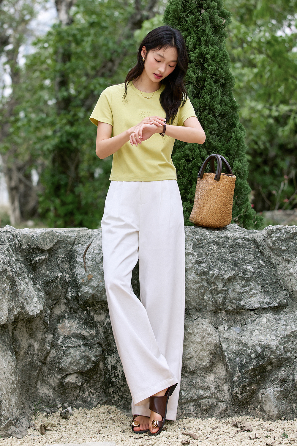 Tencel Cotton Fashion Wide-Leg Pants
