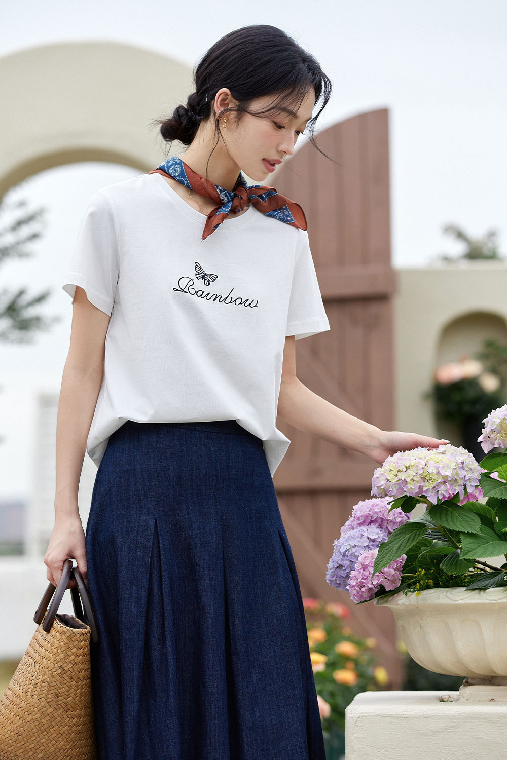 Exquisite Butterfly Embroidered T-Shirt