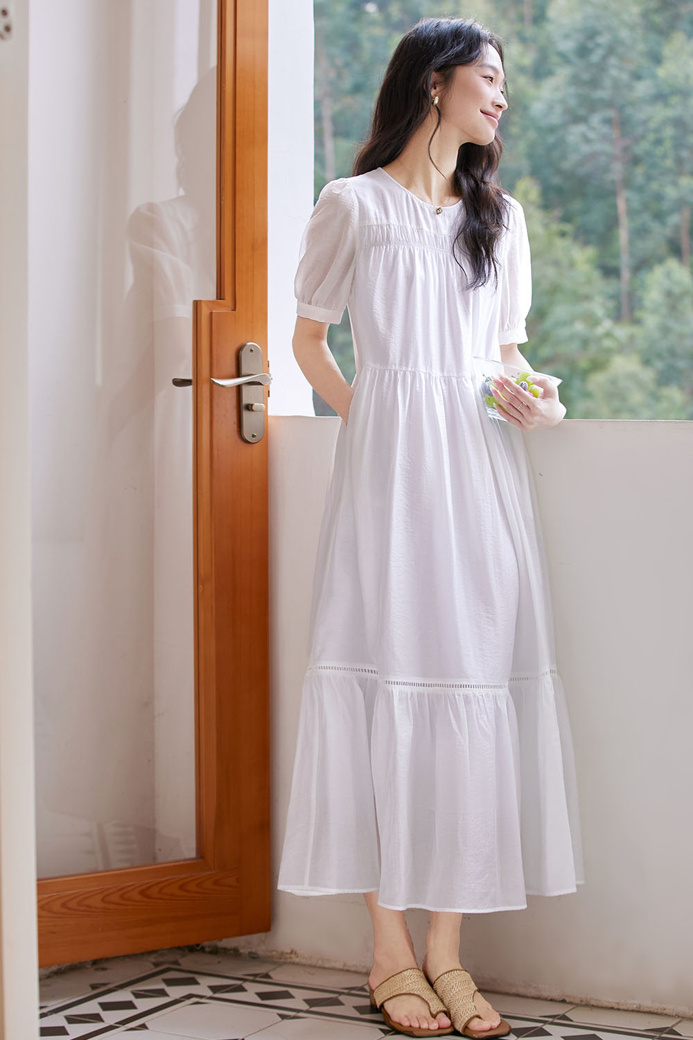 Solid Color Casual Loose Dress-VIMLYSTORE