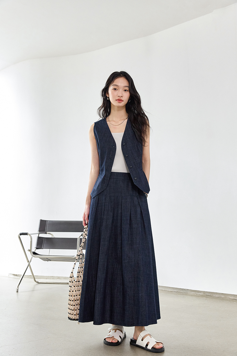 100% Cotton Vest Denim Suit