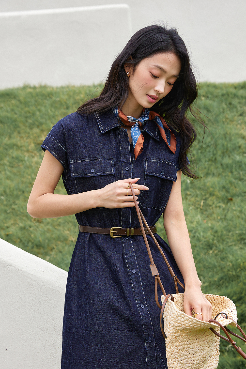 Straight Washed Denim Dress