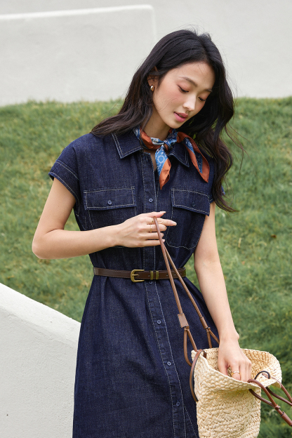 Straight Washed Denim Dress