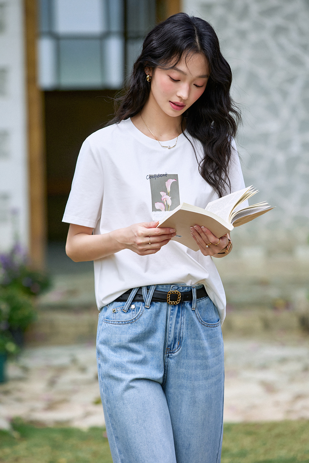 Exquisite Printed Round Neck T-Shirt