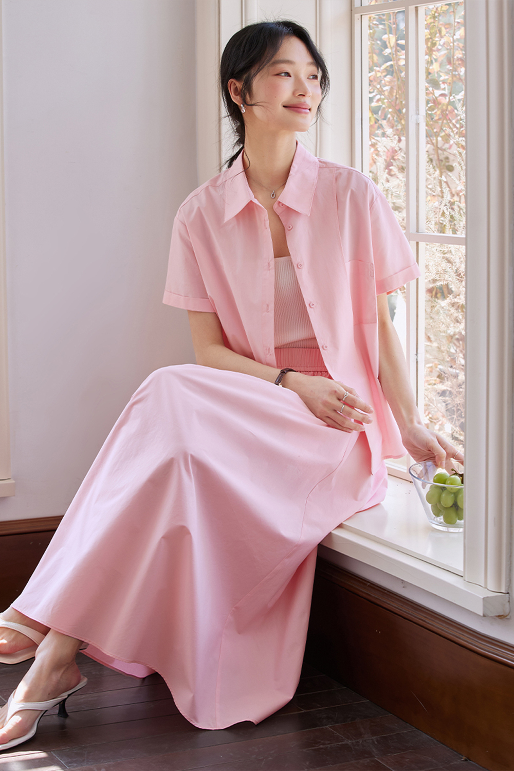 Minimalistic Commuter Sakura powder Suit-VIMLYSTORE