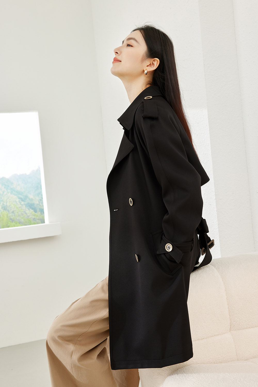 Mid-Length Trench Coat