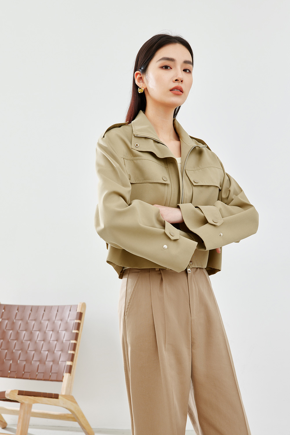 Work style zipper jacket