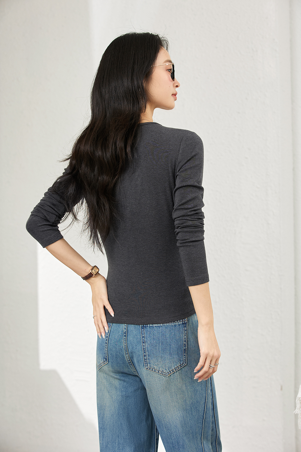 False Two-piece Designer Slim-fit Layering Long Sleeve T-shirt-VIMLYSTORE