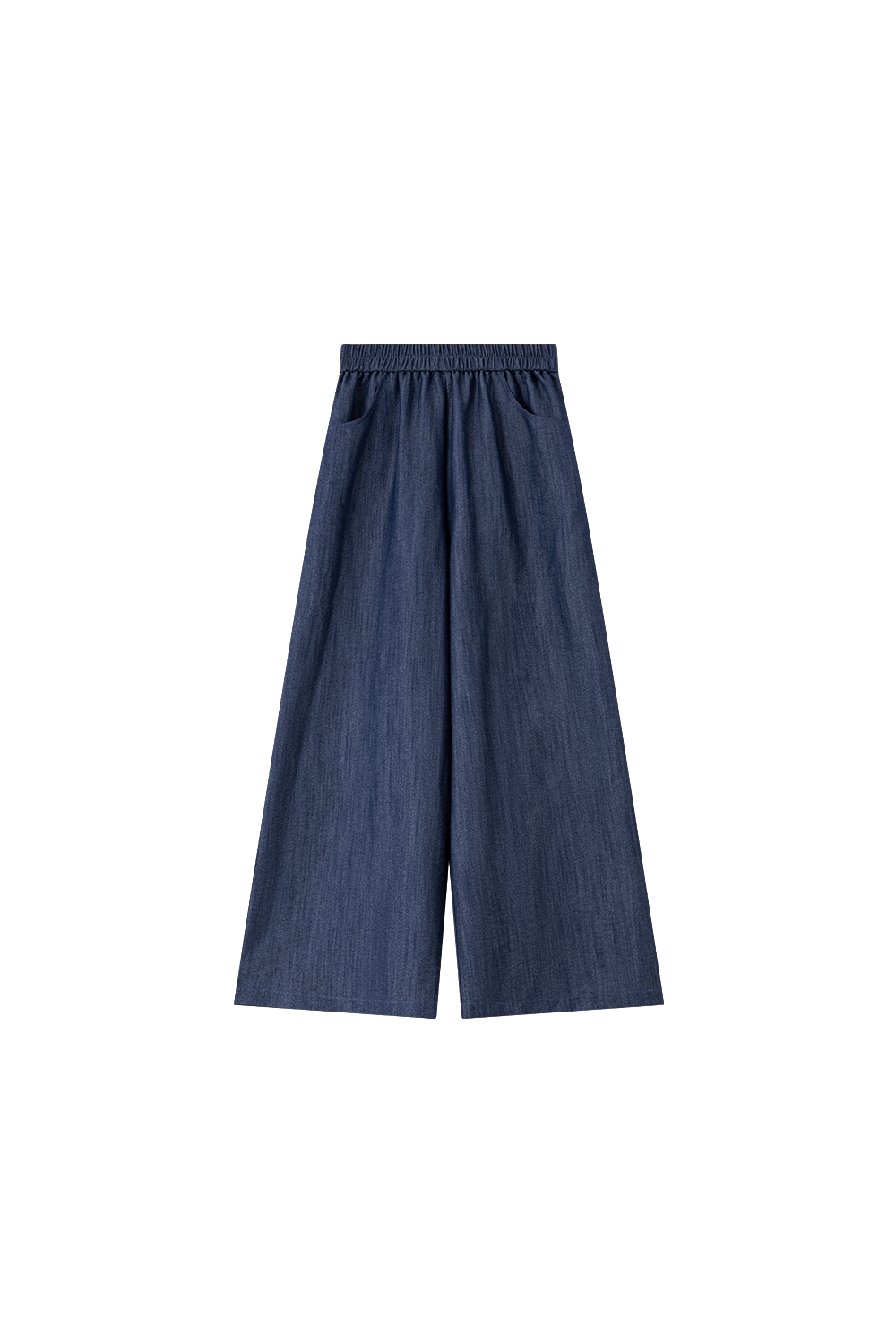 Navy Fluid-Knit Top & Wide-Leg Pants Coordinated Set-VIMLYSTORE