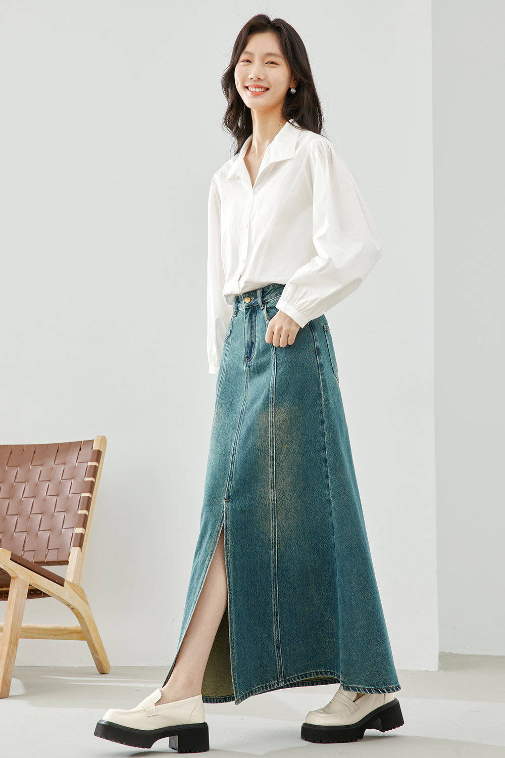 Pure Cotton Turn-down Collar Shirt