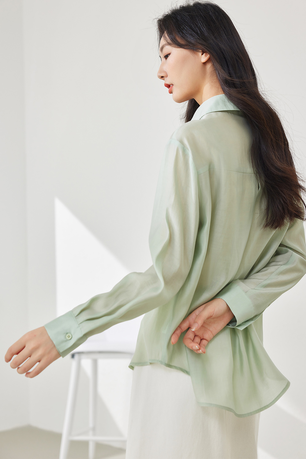 Lapel V-neck combination shirt