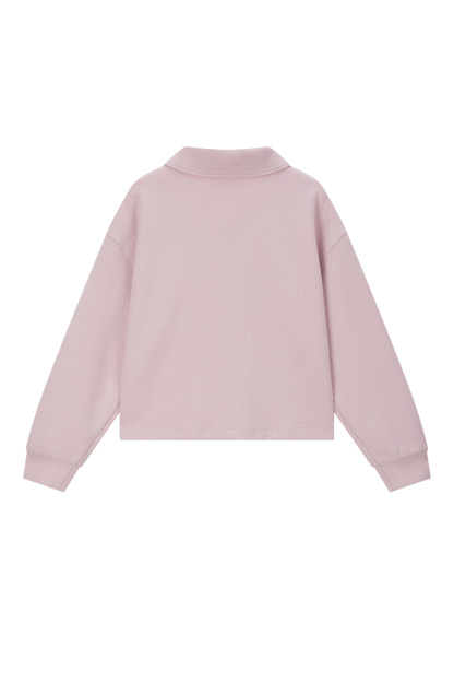 lapel knitted sweatshirt