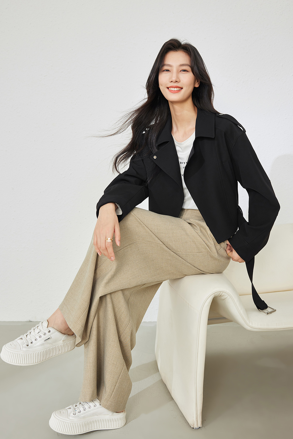 Big Lapel Elegant Windbreaker-VIMLYSTORE