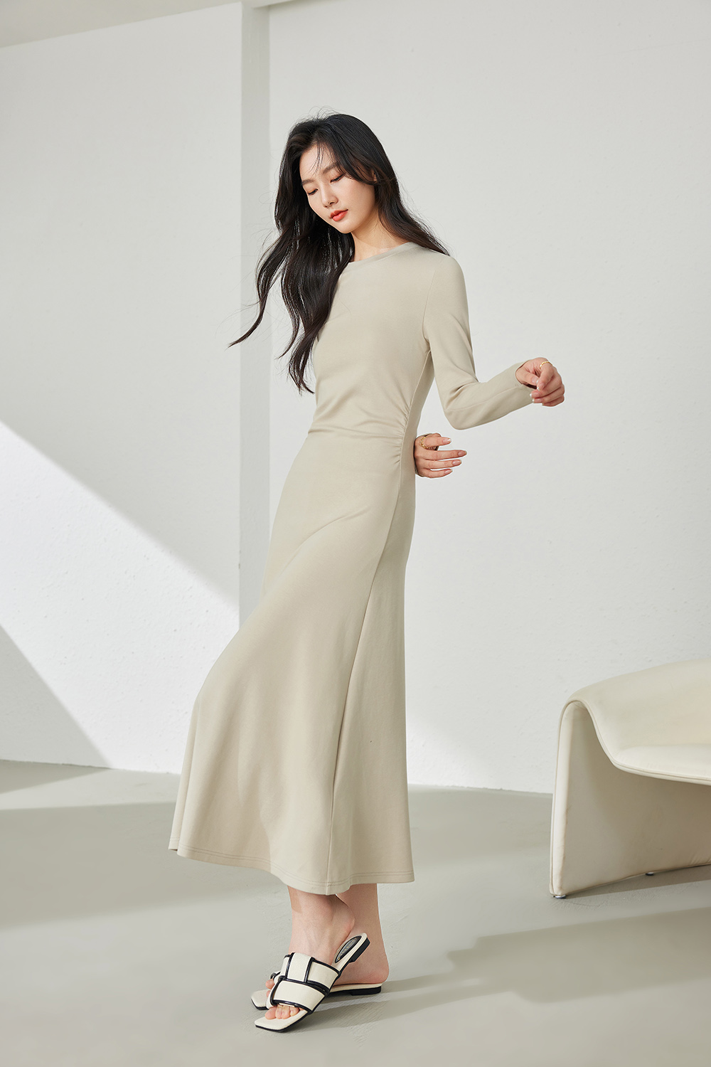 Casual Solid Color Dress-VIMLYSTORE