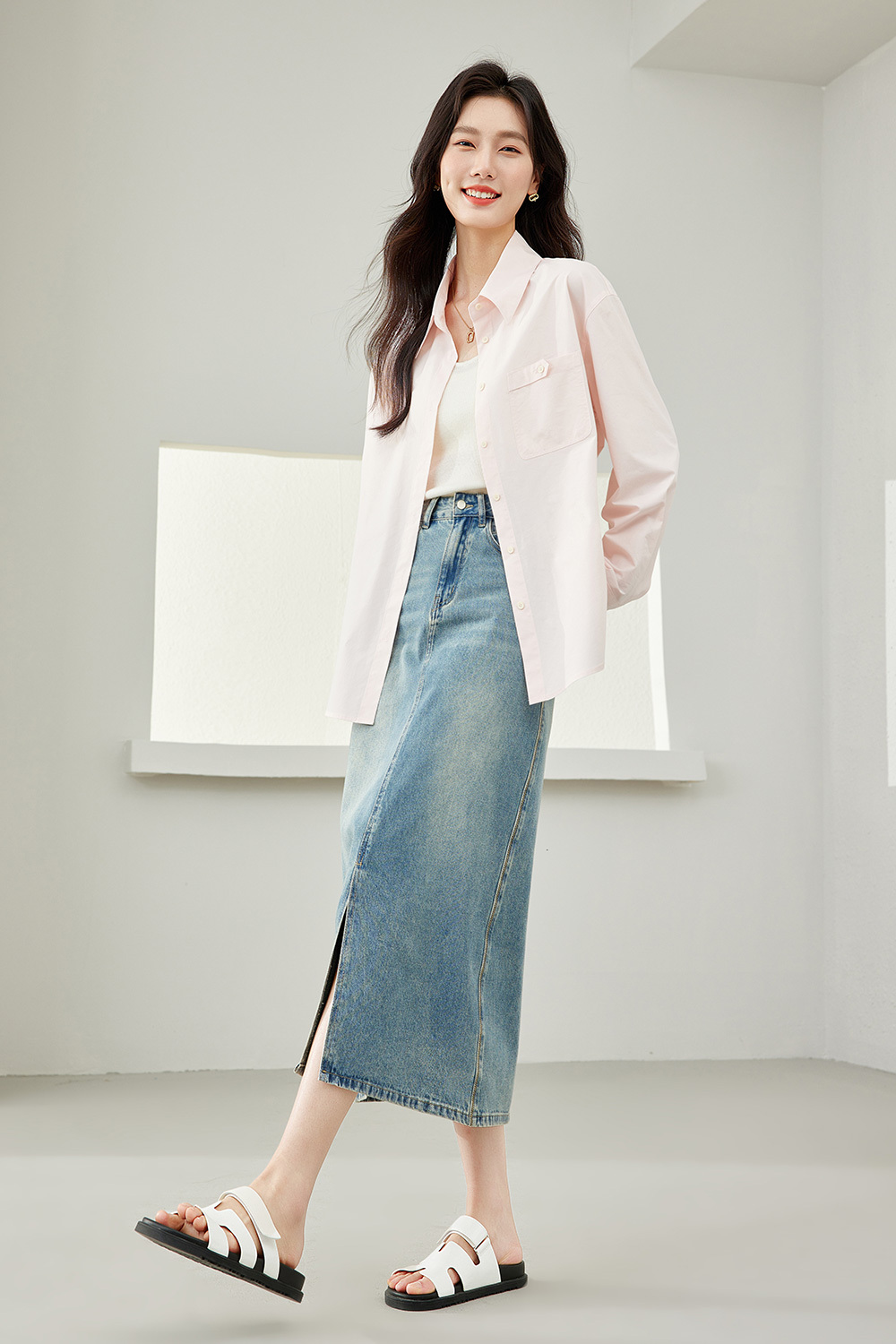 Turn-down Collar Lazy Cotton Shirt