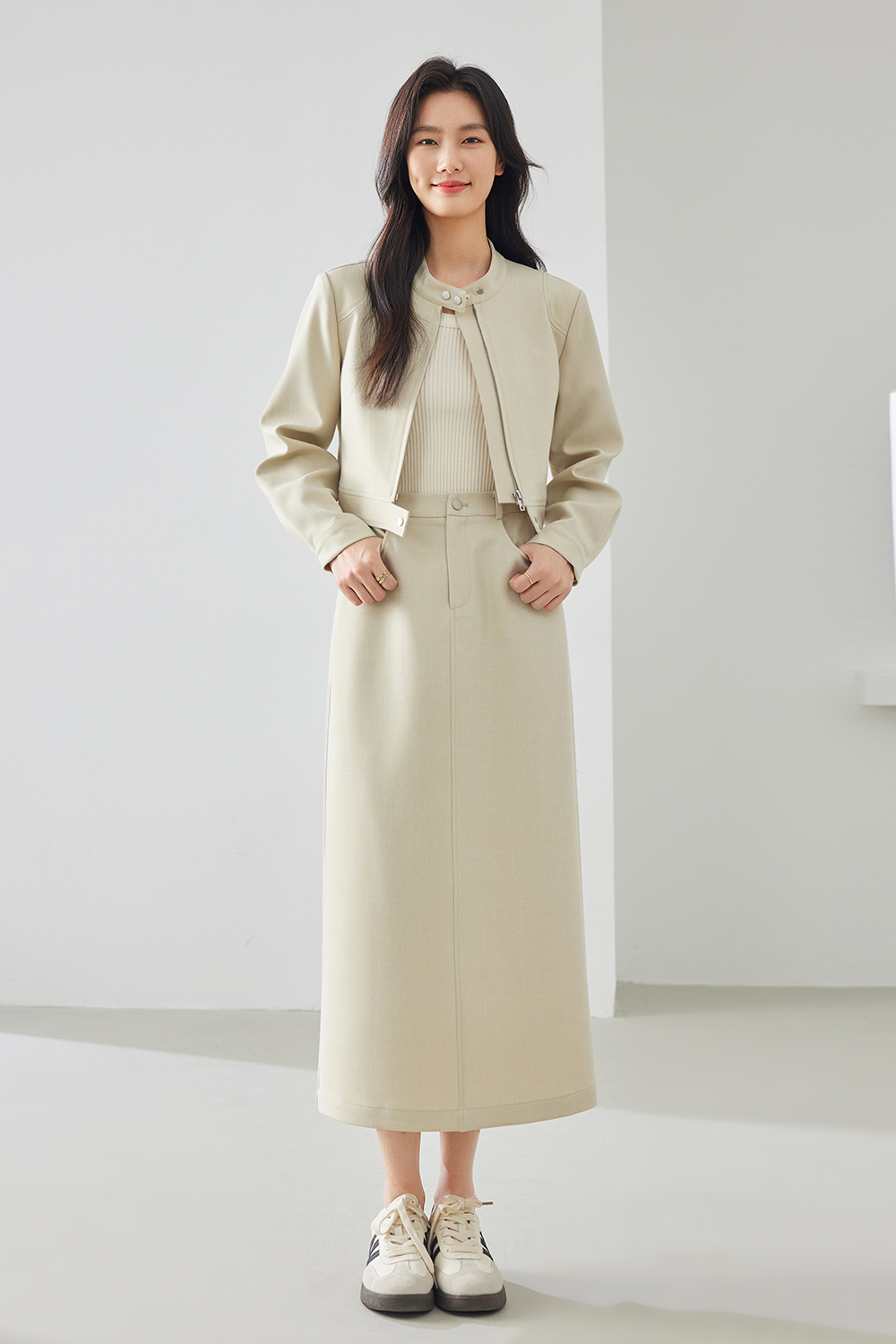 Gentle Minimalist Two Piece Suit Skirt