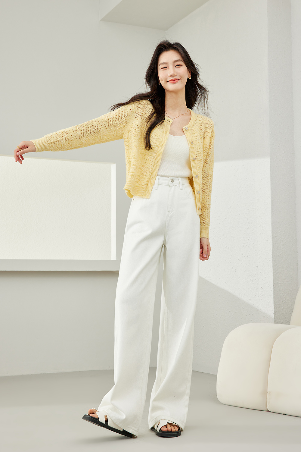 Hollow Crochet Knitted Cardigan-VIMLYSTORE