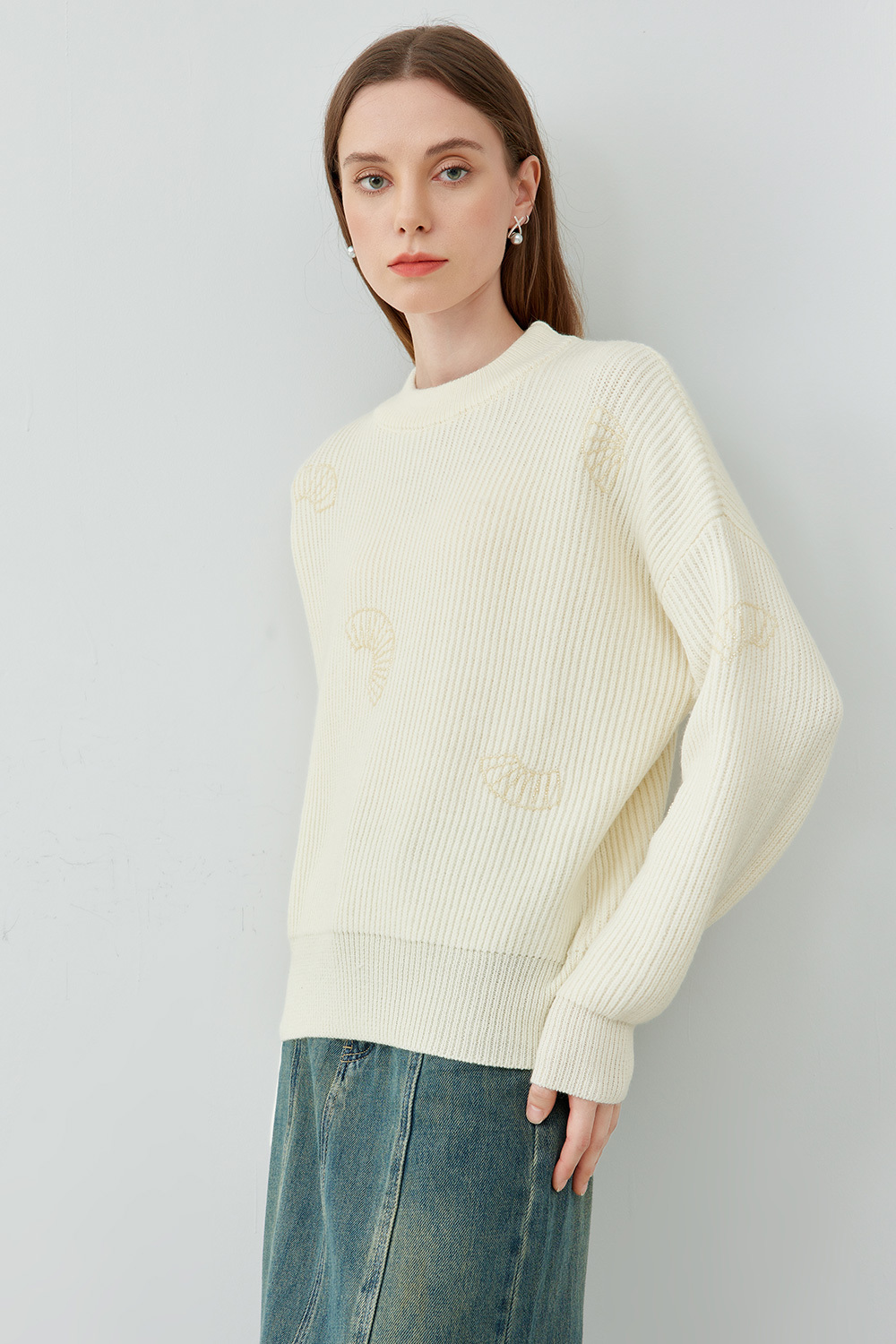 Woolen Sweater with Beaded Detail