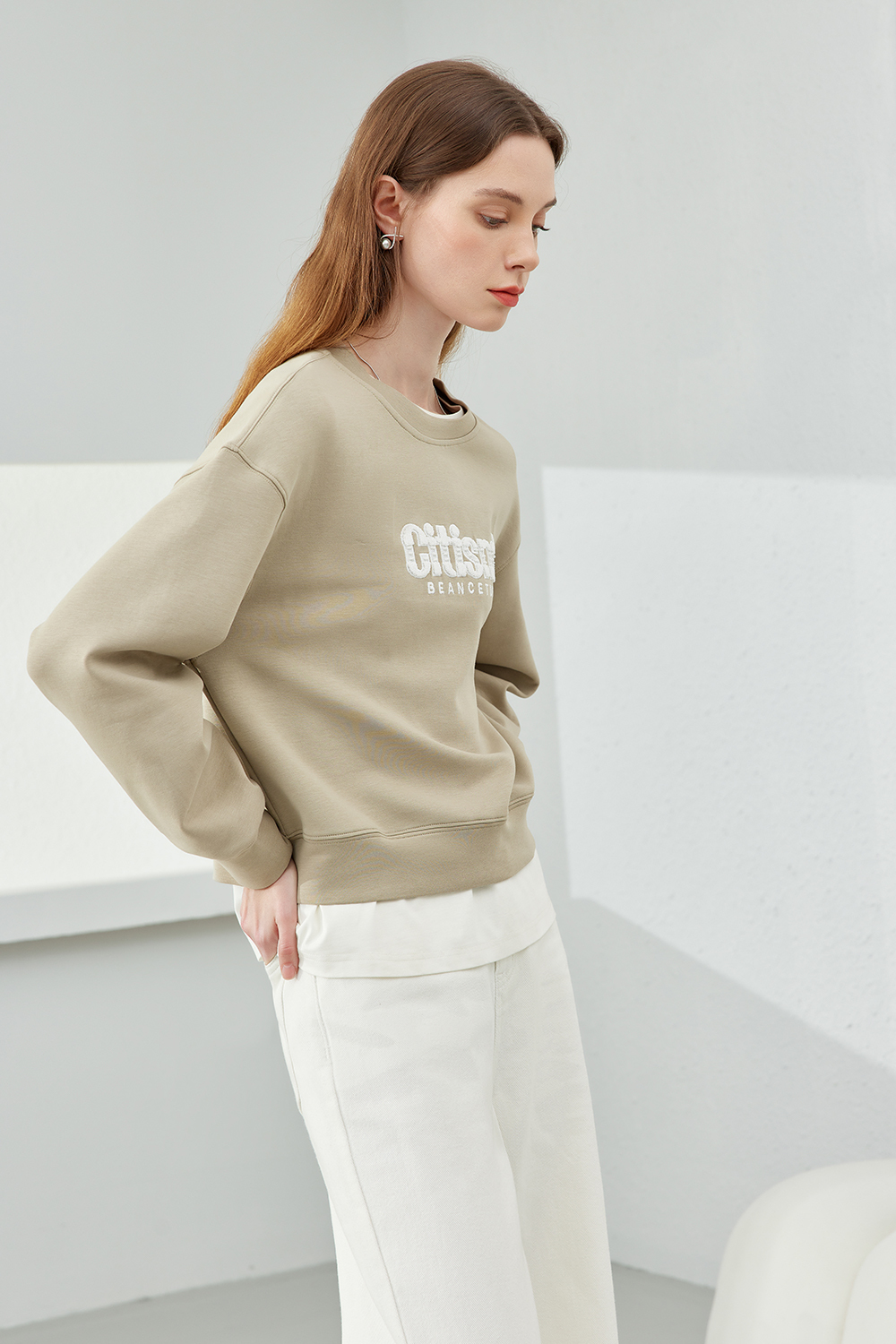 beaded embroidered sweatshirt