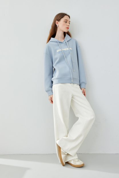 hooded embroidered sweatshirt