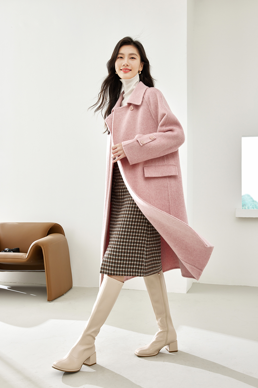 Minimalist Style Wool Coat-VIMLYSTORE