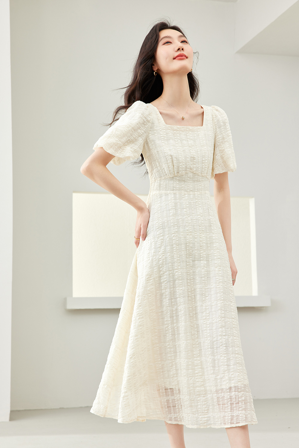 Hidden Plaid A-Line Skirt