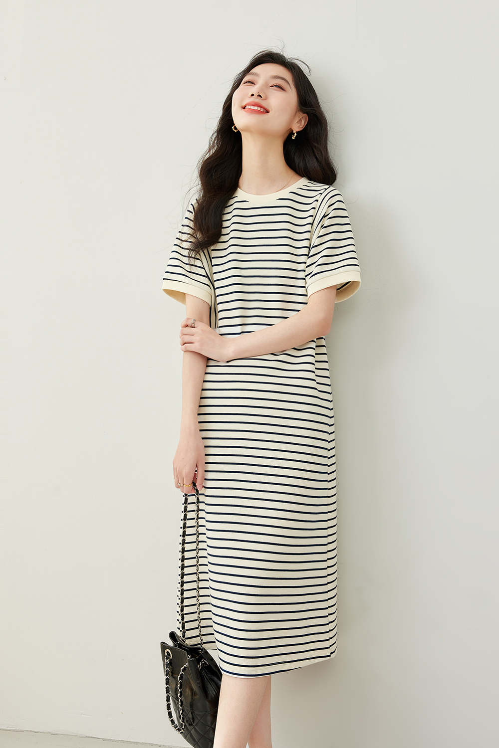 Commuter Striped Short Sleeve Dress