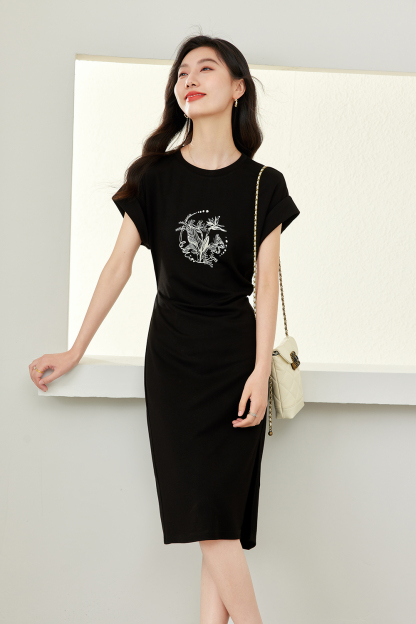 Printed Round Neck Dress