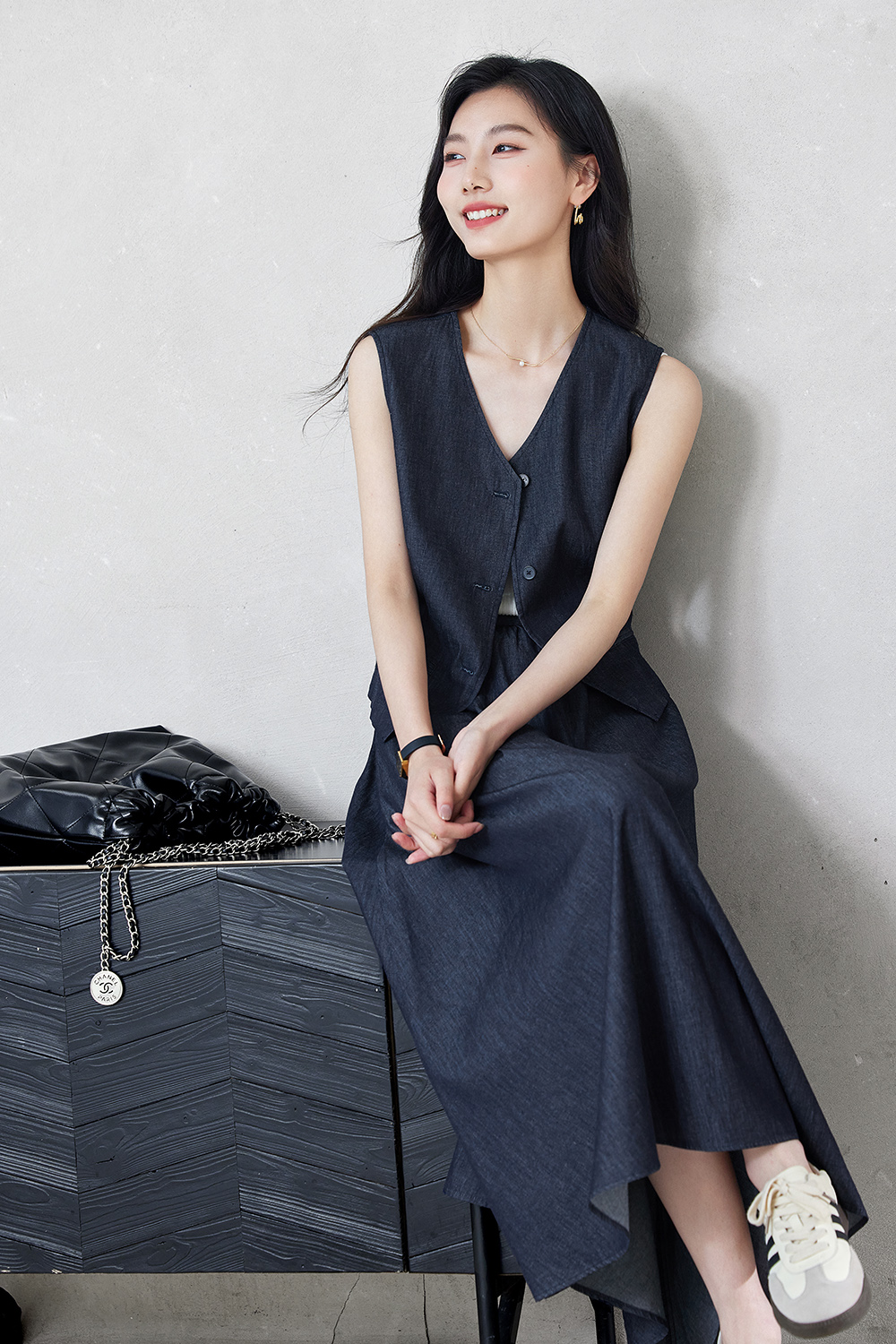 Lightweight Denim Two-Piece Set