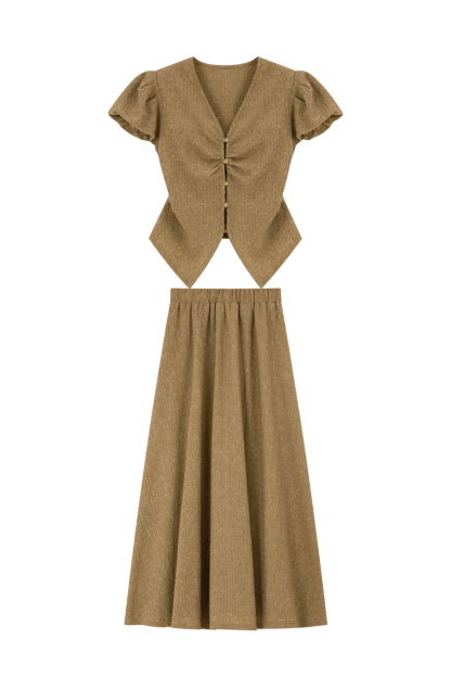 French Puff Sleeve Temperament Suit