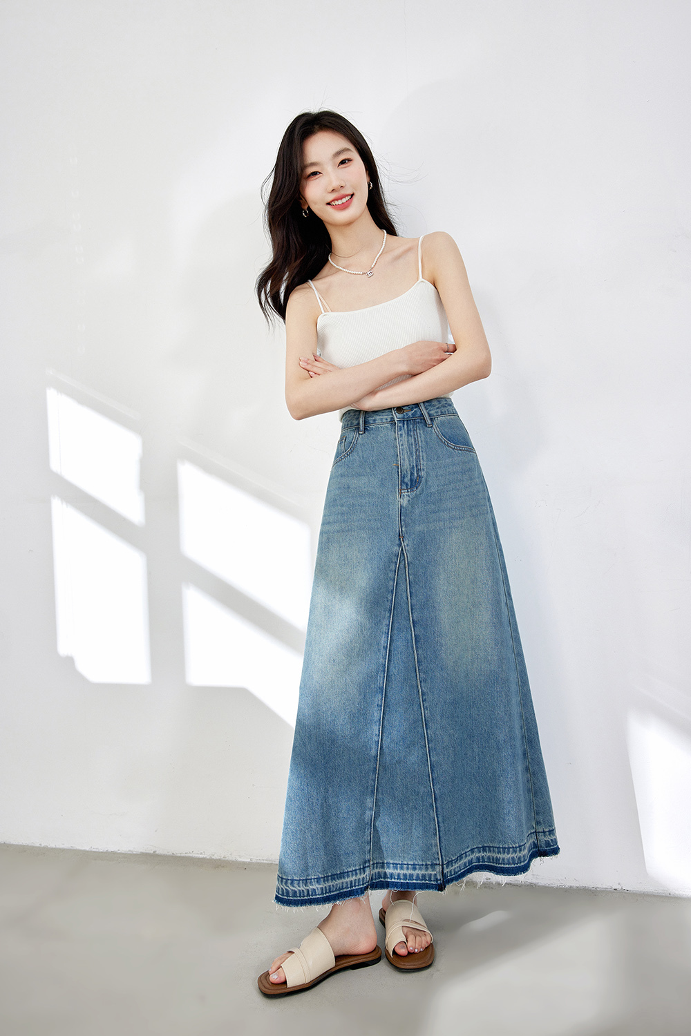 Slimming Crotch-Covering A-Line Skirt