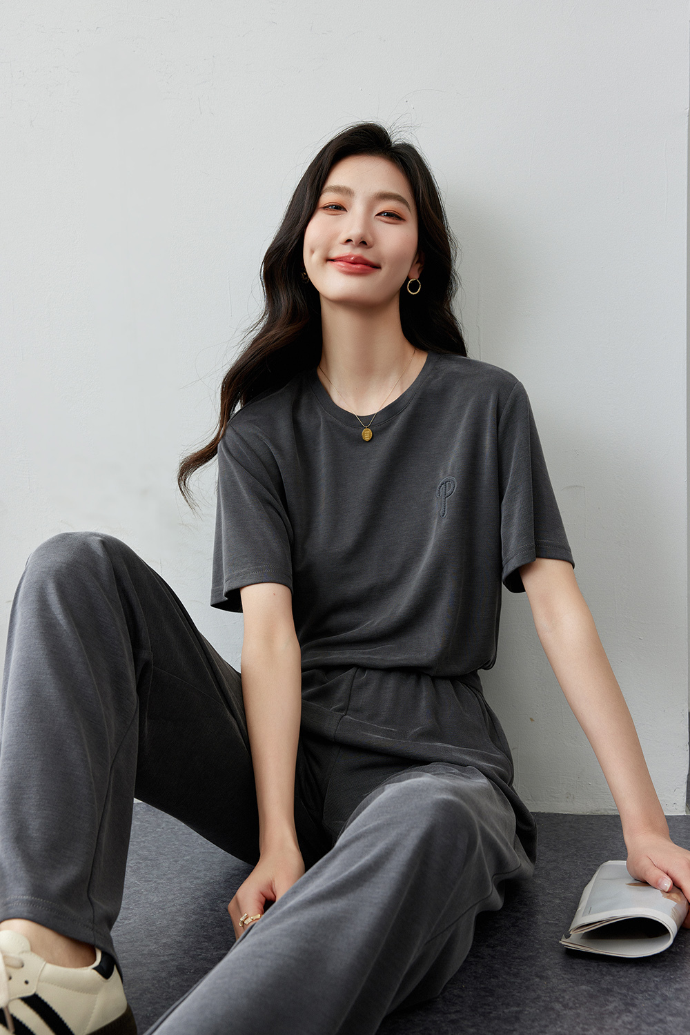 Knitted Cuprammonium Embroidered Set