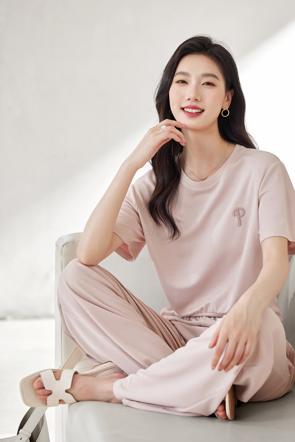 Knitted Cuprammonium Embroidered Set