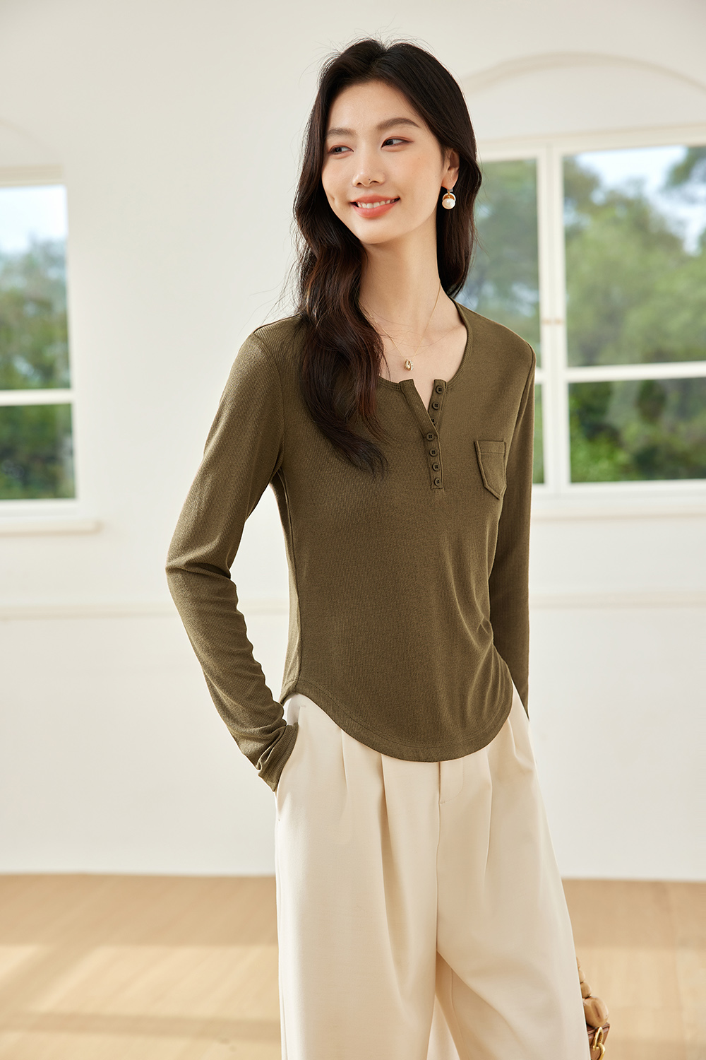 Wool Blend Bottoming Shirt