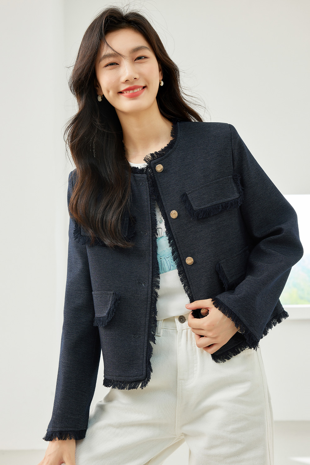 Stylish Tweed Short Jacket