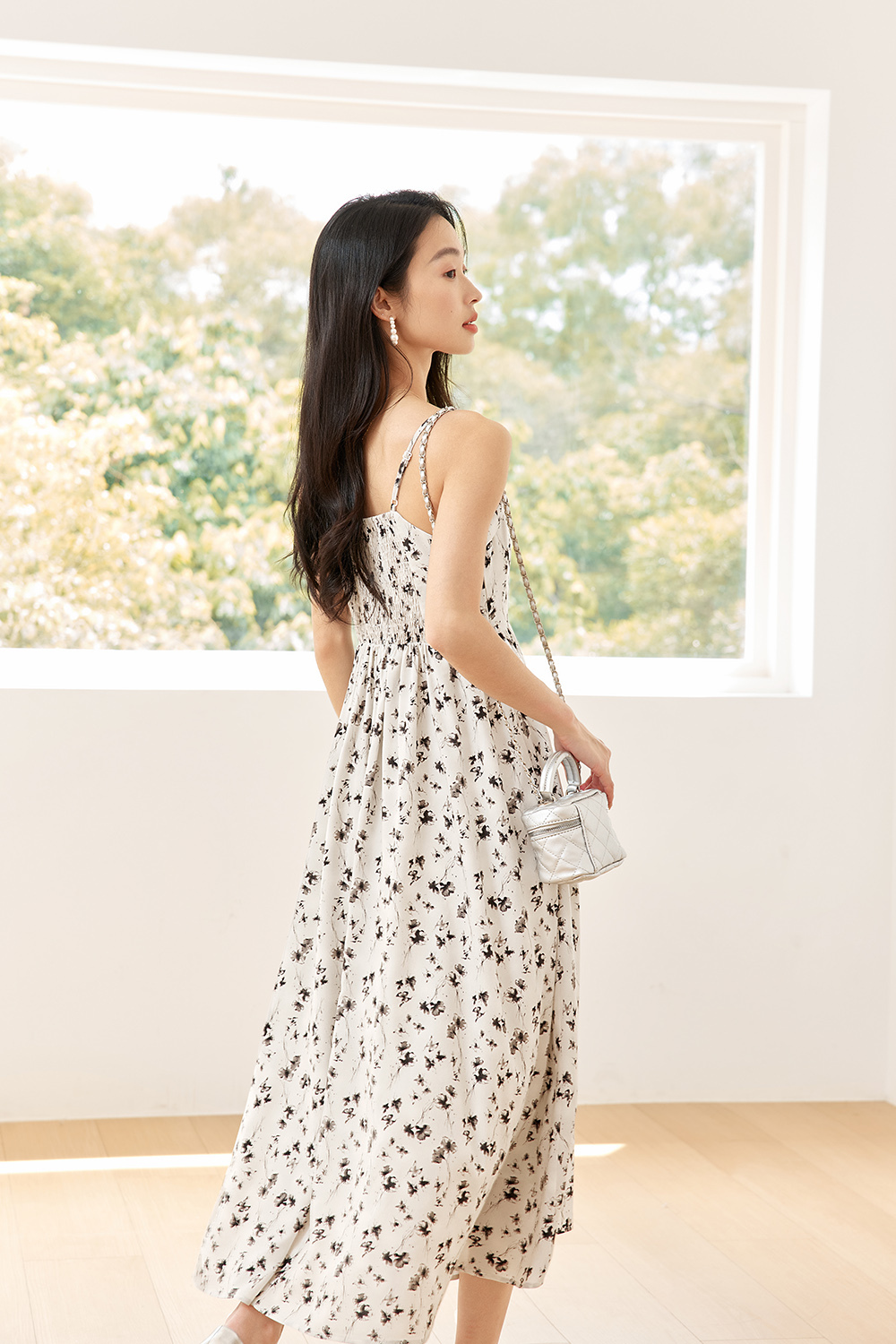 Floral Suspender Tube Top Long Dress
