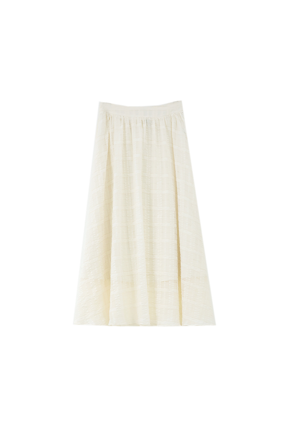 Dark Grid Big Hem Midi Skirt