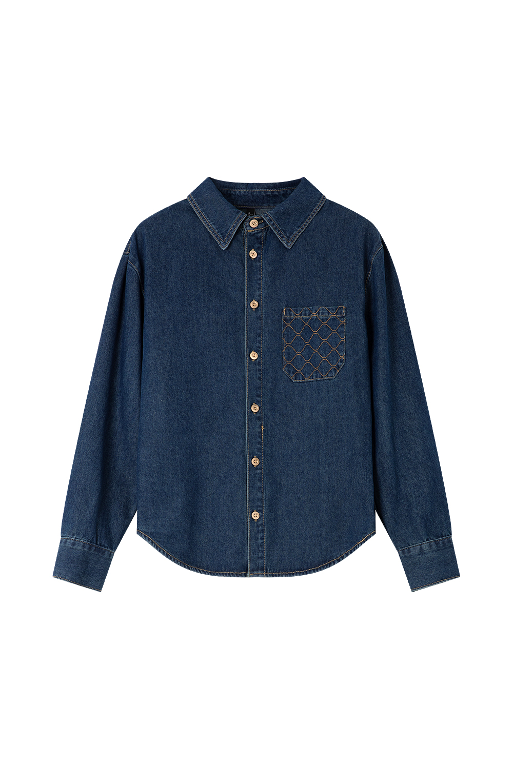 French Embroidered Denim Shirt