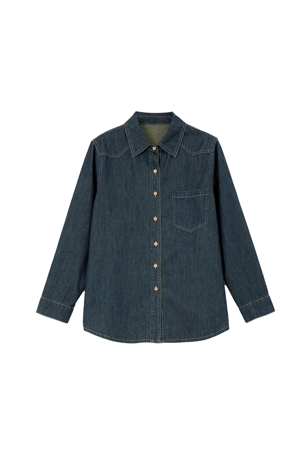 Retro Textured Denim Shirt