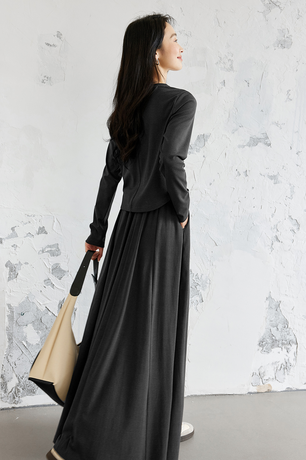 Solid Color Knitted Casual Suit-VIMLYSTORE