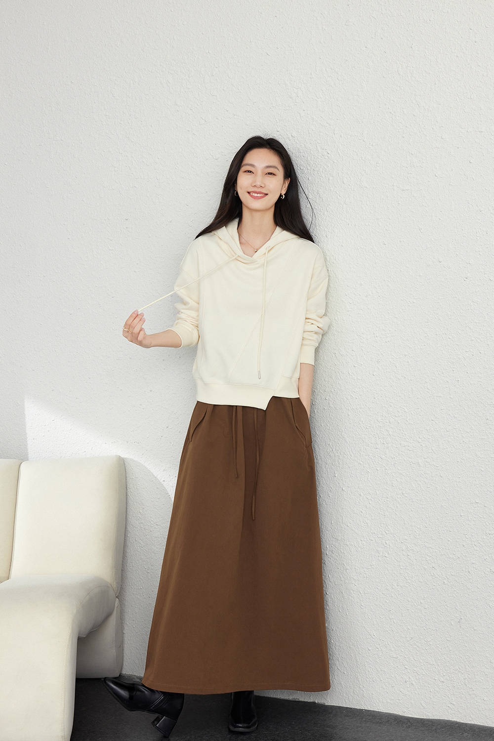 Fleece-Lined Hooded Sweatshirt-VIMLYSTORE