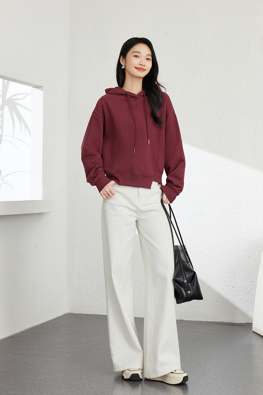 Fleece-Lined Hooded Sweatshirt-VIMLYSTORE